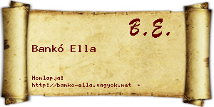 Bankó Ella névjegykártya